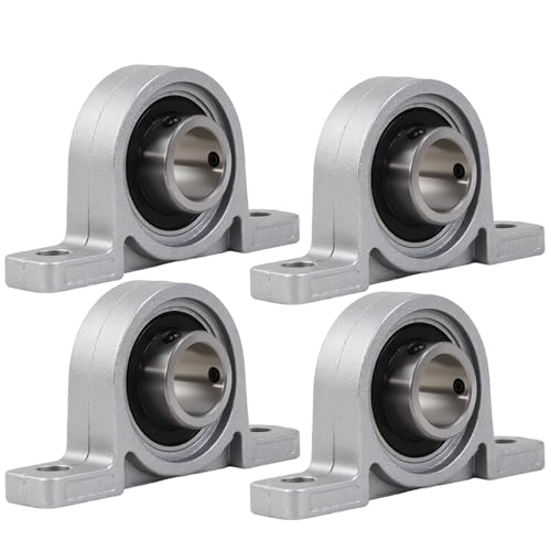 NZNSML 4 Stück Stehlager Lagerbock 20 mm Innendurchmesser Flanschlager Vertikale Zinklegierung Gehäuselager KP004 Kugellager für 3D Drucker Achse Welle Maschine Druckmaschinen