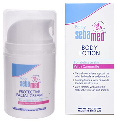 Image of SebaMed Baby Protective Facial Cream (50ml) & SebaMed Baby Lotion, 100ml