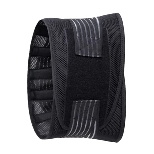 LABRIMP Cinturón Lumbar de Fitness Profesional para Correr y Ejercicios, Protector de Cintura Negro Nylon y Placa de Acero Que Fortalece Músculos y Acelera Quema de Grasa