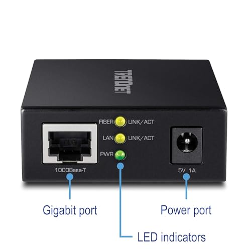 Image of TRENDnet 1000Base-T to SFP Fiber Media Converter, Compact Design, 1000Base-T RJ-45 Port, 1000Base-SX /Lx SFP Slot, Mini Gbic, Multimode, Single-Mode, Full-Duplex Mode, Dual Speed SFP, TFC-GSFP