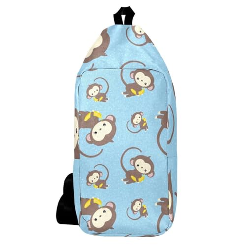 Sac à dos à bandoulière singe multicolore 16x36cm pour voyage