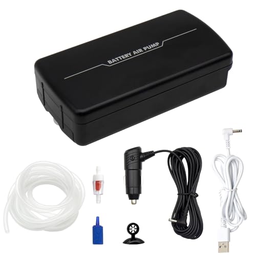 YQMIGU Small Minnow Bucket Aerator, Portable Bait Bucket Adjustable USB Air Pump,19GPH-35GPH,Quiet Voice, Portable Car Aerator for Fish with Car Charging Cable, Suitable for Fishing Enthusiasts