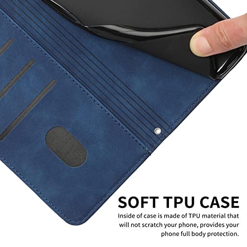Coque portefeuille Samsung Galaxy S24 bleu avec dragonne chic