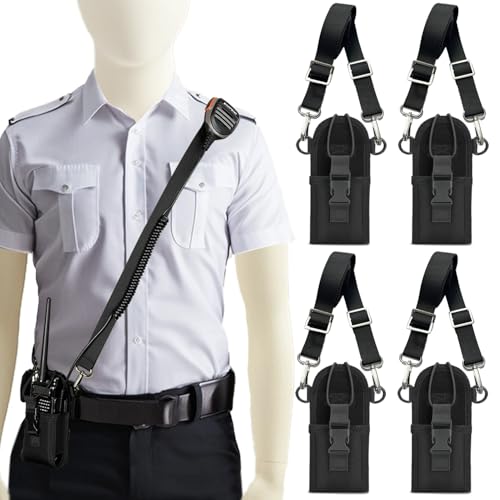 Juecstr 4 Pack Radio Strap and Holder, Radio Pouch, Walkie Talkie Holster for Baofeng Kenwood Motorola Two Way Walkie Talkies