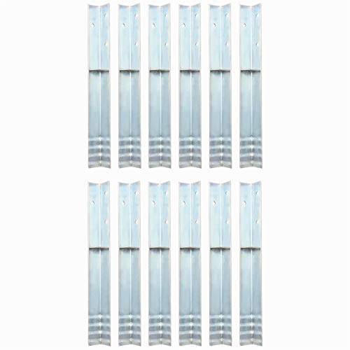 Ground Anchors L-Shaped Galvanised Steel Outdoor Socket 5x5x50 cm by BIGTO (Silver, 12 PCS)