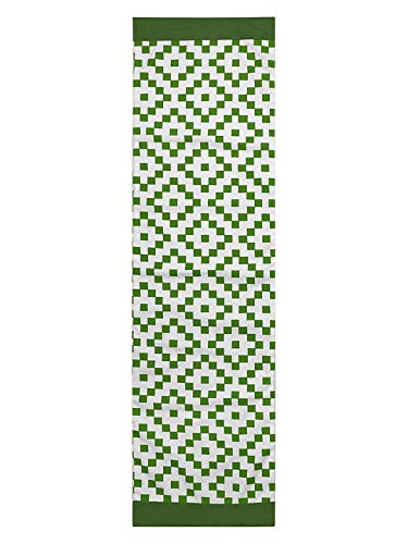 Image of Dekor World Fun with Checks Printed Green Table Runner (33x120cm) (Pack of 1)-4 Seater Dinning & Center Table