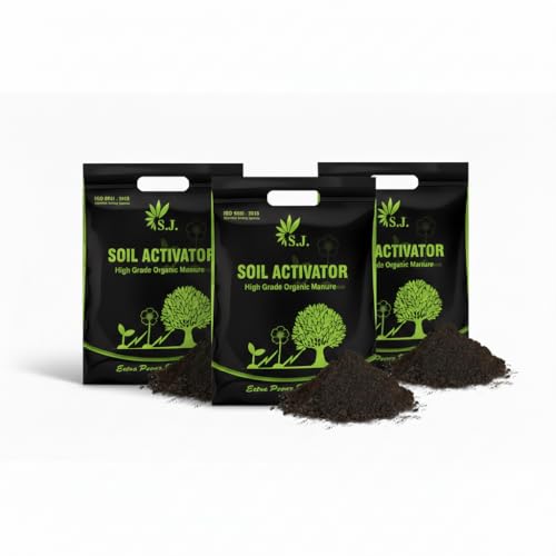 Image of SJ Organics Soil Activator Organic Manure for Plants | Biofertilizer for Home Gardening | Improves Soil Health & Plant Growth | Laboratory Tested, Govt Licensed | 15 kg, Pack of 3