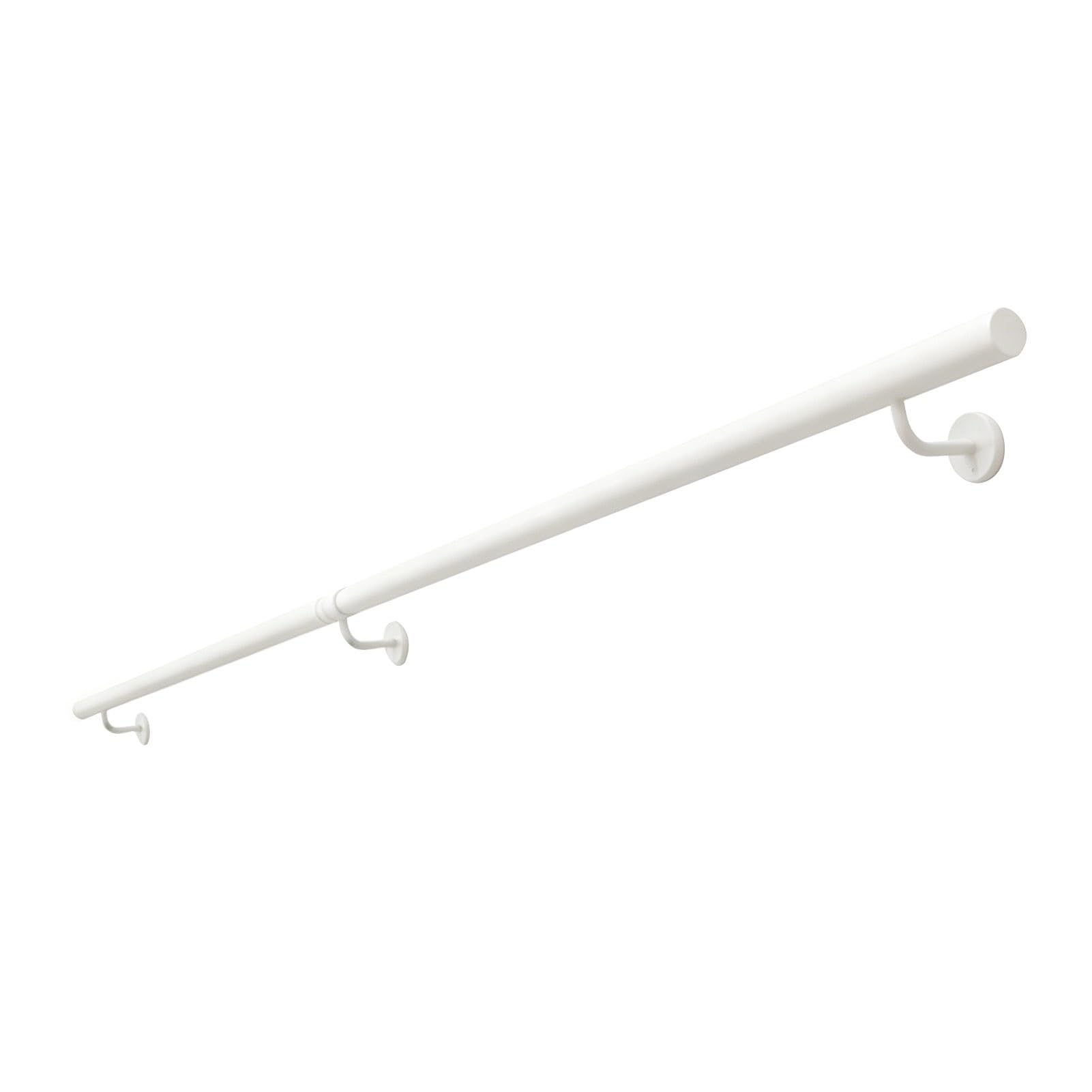 Gaommini 3FT 5FT 6FT 7FT Industrial Handrails for Stairs Indoor Outdoor Steps Grab Bar, Wall Mount Stair Banister Hand Rails - Black White Metal Iron Stair Railing(White,20ft/600cm)