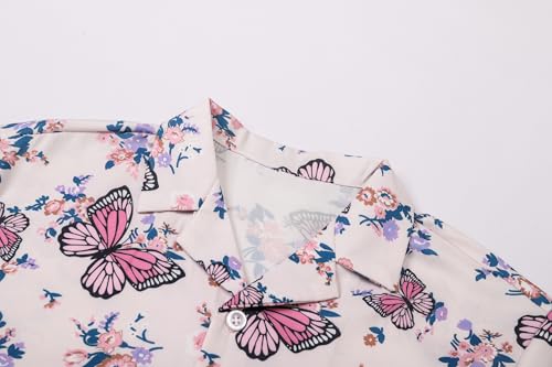 Image of Betusline Girls' and Womens' Hawaiian Shirt Blouse Button Down Beach Shirts