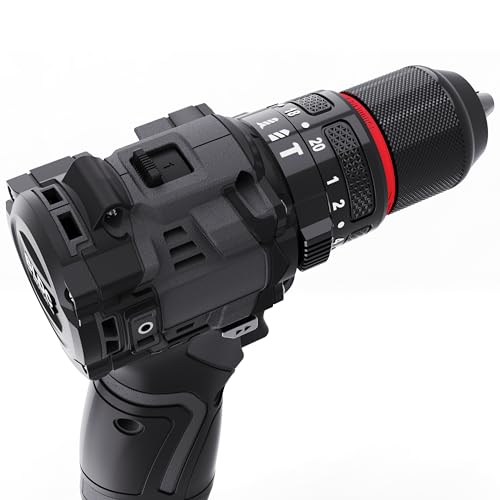 Durofix G12 Akku-Bohrmaschine, 50Nm Kombi-Bohrschrauber, 1.800RPM 2-Gang bürstenloser Motor, 20+3 Drehmomenteinstellungen, 3/8 Bohrfutter und LED-Licht, 1 x 12V 4.0Ah Akku, Ladegerät und Tragetasche