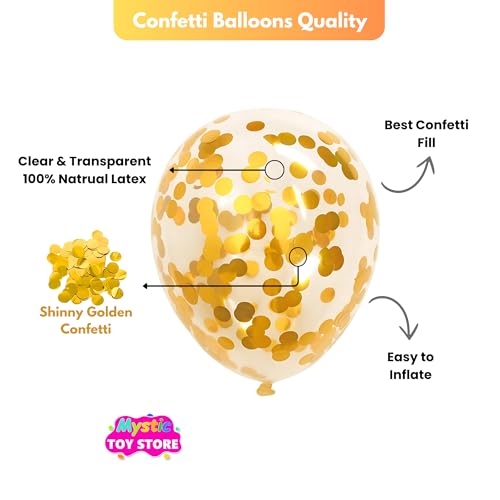 Image of 20 Pcs Confetti Balloons for Birthday Decoration Items Anniversary Baby Shower Adults men women Year With Multicolor Latex Transparent Confetti Balloon Happy Birthday Decorations Set Kit Combo