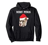 Merry Pitmas Pitbull Santa Claus Hund Pittie Weihnachten Pullover Hoodie