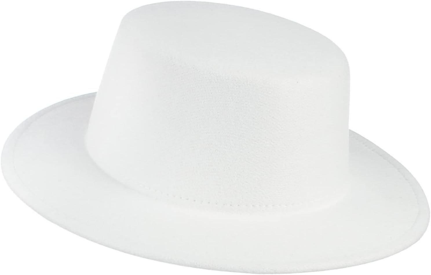 Women Ladies Classic Bowler Boater Hat Felt Flat Top Fedora Hat Derby Church Hat