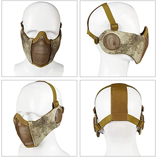 image for AOUTACC Airsoft Mask with Tactical Goggles,Airsoft Mask with Ear Prote