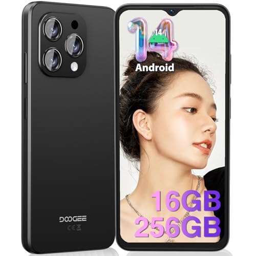 DOOGEE N55PRO [2024] Teléfono Móvil Libres Android 14, 16GB RAM+256GB ROM 1TB Ampliable, Smartphone 6,56 HD+, Octa Core Móviles 5150mAh Batería, 13MP +8MP Cámara Widevine L1, OTG/GPS/Face ID