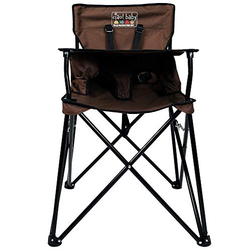 ciao! baby Portable High Chair for Travel, Fold Up High Chair with Tray, Chocolate