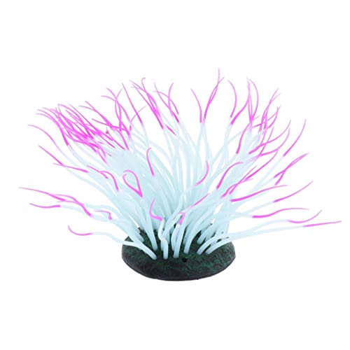 Wyhqgn 全3色のシリコン製人工水草、直径約7 Cm、吸盤付き, パープル