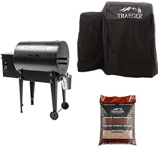 Traeger Grills Tailgater 20 Portable Wood Pellet Grill and Smoker, Traeger 20 Series Full Length Grill Cover & Traeger Gri...
