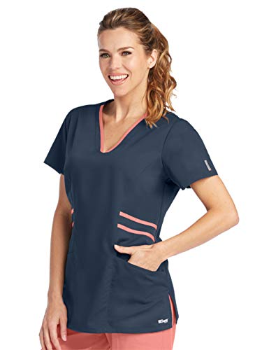 Barco Women's Grey'S Anatomy Active 41458 V-Neck Scrub Top Xx-Small Steel/Taffy
