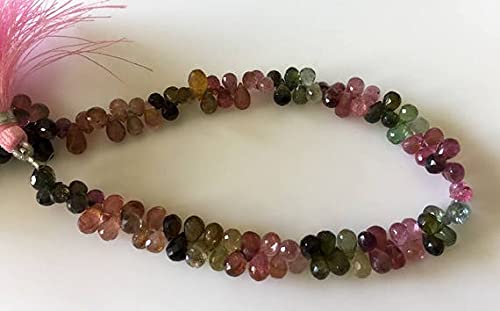 Perles tourmaline multicolore en goutte LKBEADS pour la création de bijoux uniques haut de gamme