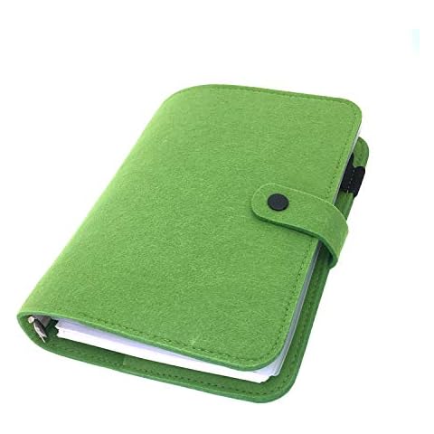 A5 Felt Binder with Pages & Binder Pocket Set Deep Olive Green Cover