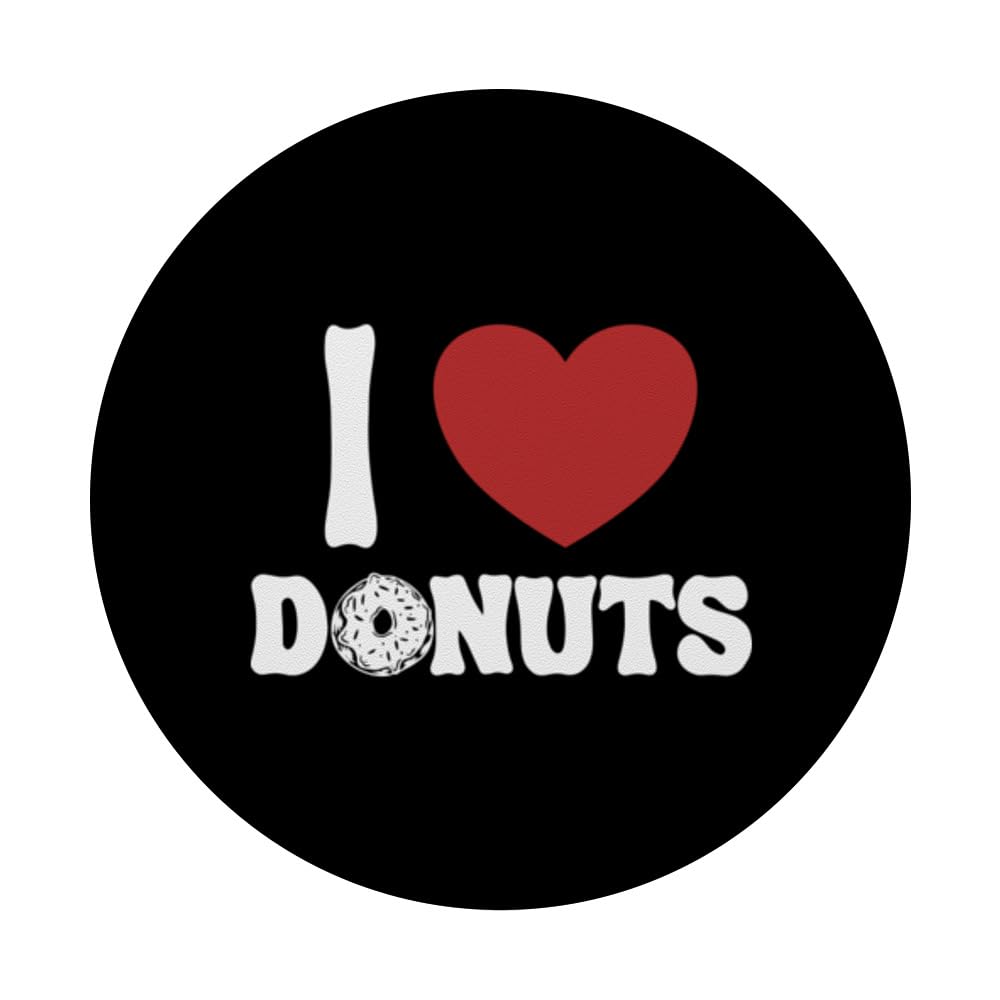 I love Donuts Doughnut Maker Glazed Lover Donut PopSockets Swappable PopGrip, Black - Image 3
