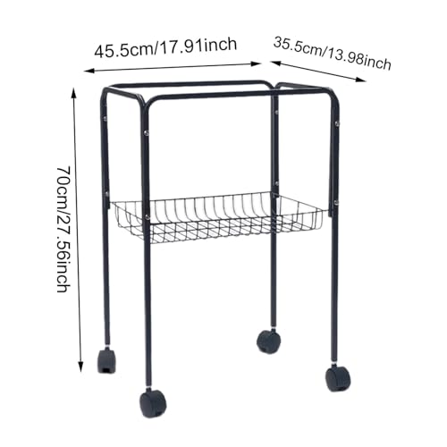 Soporte para jaula de pájaros y estante de almacenamiento multiusos negro 3