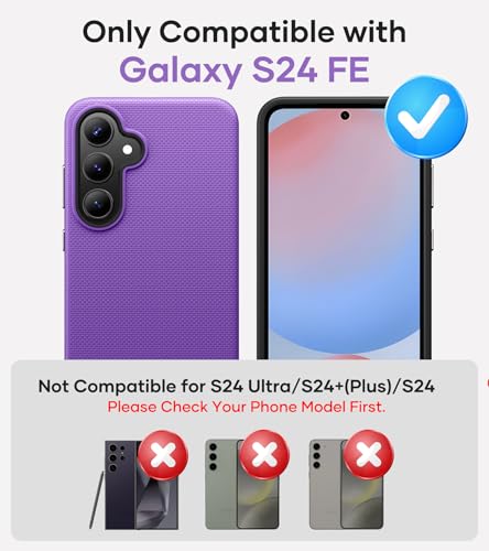 Image of SSLOTSCASE for Samsung Galaxy S24 FE Case Slim, Military Grade Shockproof Protective Drop Protection Sturdy Case Cover for Samsung S24 FE 5G 2024, Purple | Military Grade Shockproof Protective Drop Protection Sturdy Case Cover for Samsung S24 FE 5G 2024