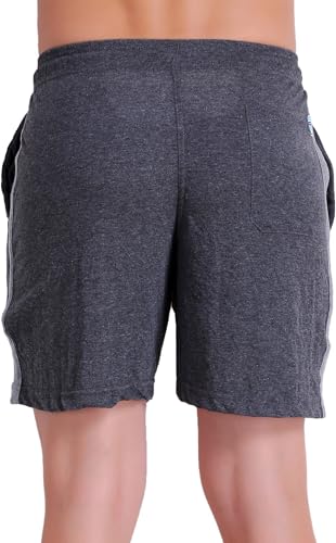 Image of T.T. Cotton Blend Shorts for Men | Regular Fit | Elasticated & Zipper | 2 Sided Pockets & 1 Back Pocket | Solid | Above Knee Length Bermuda Short | Ideal for Casual Outings