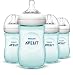 Philips AVENT Natural Bottle, Teal, 9 Ounce, 4 Count