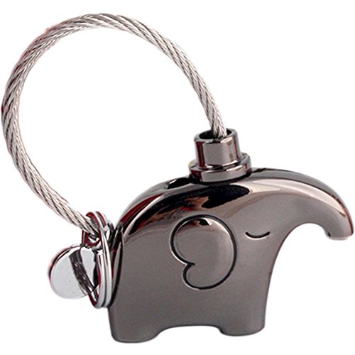 Preisvergleich Produktbild Nikgic Metall Elefanten Schlüsselanhänger Kissing Elefant Schlüsselbund Liebhaber Schlüsselringe (Schwarz)