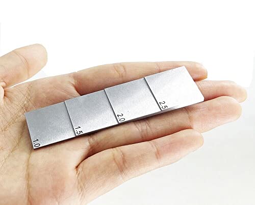 Bloque de calibración ultrasónico de 4 pasos para medidor de espesores ultrasónicos, calibración de espesor y linealidad con espesores de 1 mm, 1,5 mm, 2 mm y 2,5 mm, acero al carbono 1018 miniatura 1