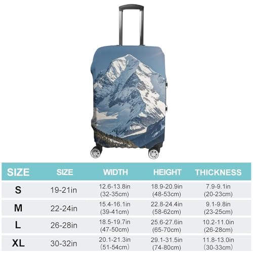 Spectacular Snowy Mountains Printed Luggage Cover Protector, Fits 18-32 Inch Luggage2