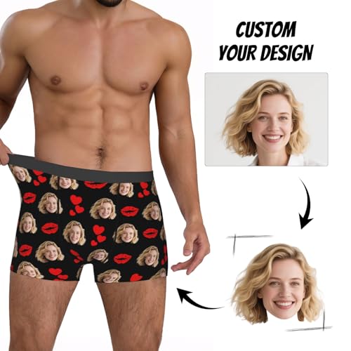 Custom Boxers Underwear for Men Personalized Boxers with Face on Them Customized Valentines Day Birthday Gift for Boyfriend2