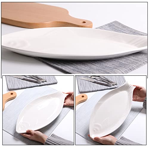 Cabilock 1Pc Restaurant Meat Hotel Household Salad Dishes Pizza Platters, Supplies Sushi, Display Server Platters Food Cocktail Dish Shape Ceramics Fish, Serving Arge Birthday Trays Coffee #TOP3