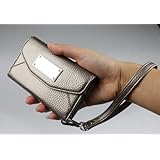 iPhone5用ウォレットクラッチ カメラ穴付き メタリックブロンズカラー