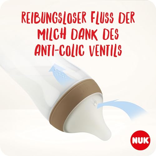NUK Perfect Match Babyflaschenset | Ab 0 Monate | Passt sich dem Baby an | Temperature Control | Anti-Colic | 150 ml | BPA-frei | Silikontrinksauger, Small | Regenbogen | 4 Stück 5