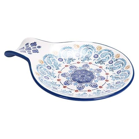 Bico Blue Talavera Ceramic Spoon Rest, House Warming Gift, Dishwasher Safe Cover