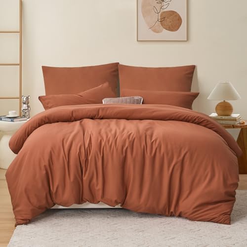 RUIKASI Bettwäsche 200x200 Orange 3teilig - Polyester Mikrofaser Bettwäsche-Sets Oeko-TEX… – Ansicht 2