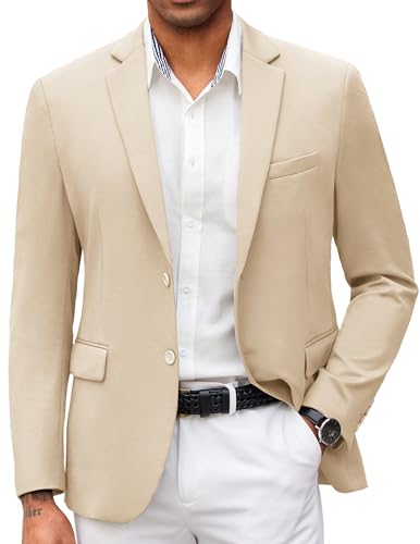 Image of COOFANDY Mens Casual Blazer Slim Fit Suit Jacket Lightweight Knit Sport Coat Two Button Blazer Jacket