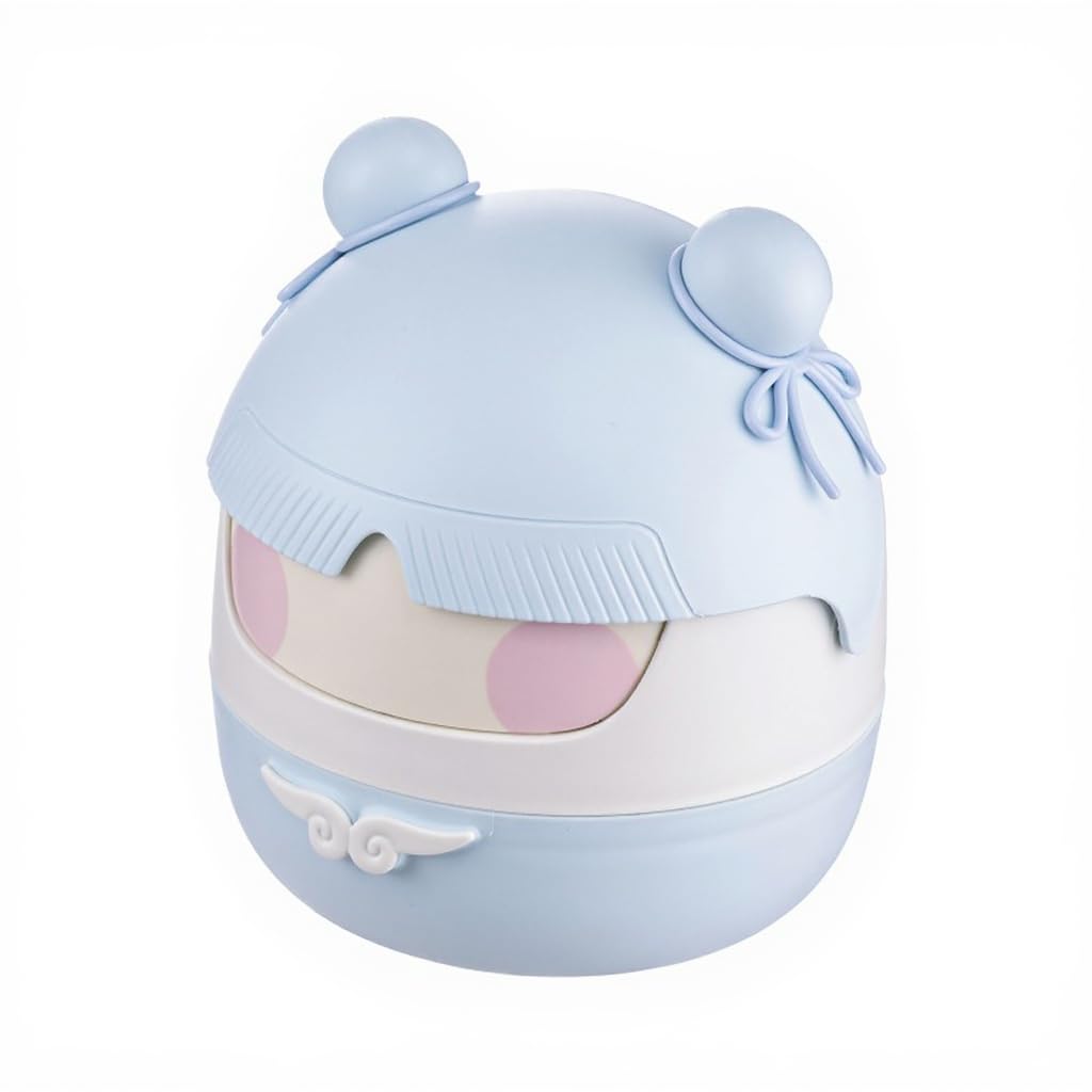 Mini Desktop Trash Can | Cute Flip-Top Design in Cream-Blue | Compact, Lightweight, and Portable Bin for Office, Study Table, or Home Use – Keeps Space Neat