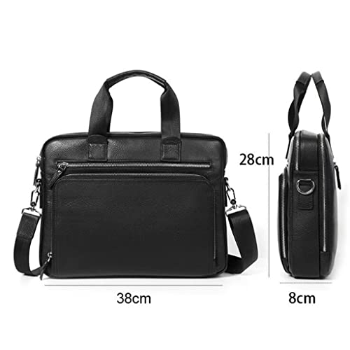 Large Capacity Briefcase Leather Men's Bag with Cowhide top Layer, Portable Shoulder Messenger Bag, Men's Travel Bag(E)2