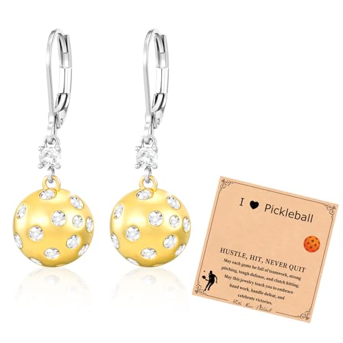 Fervia Drop Earrings Sport Earrings for Women Lover Players Hypoallergenic Sports Earrings Pickle Ball Gifts Jewelry Gifts
