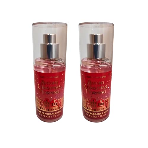 Bath & Body Works Mini Travel Size Fine Fragrance Mists, 2.5oz Each, Set of 2 (Bright Christmas Morning)