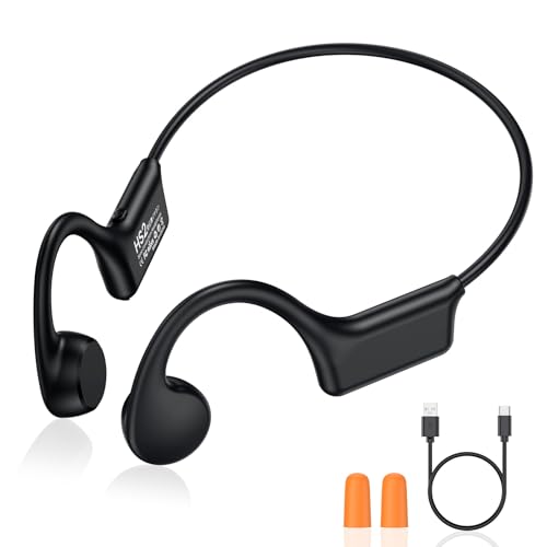 Casque Conduction Osseuse, Casque Bluetooth Sans Fil Sport, Casque Running avec HD Micro, Open Ear Casque Etanche IP55 pour la Course à Pied, 8h d'Autonomie, Casque Sans Fil pour Le Jogging, Le vél