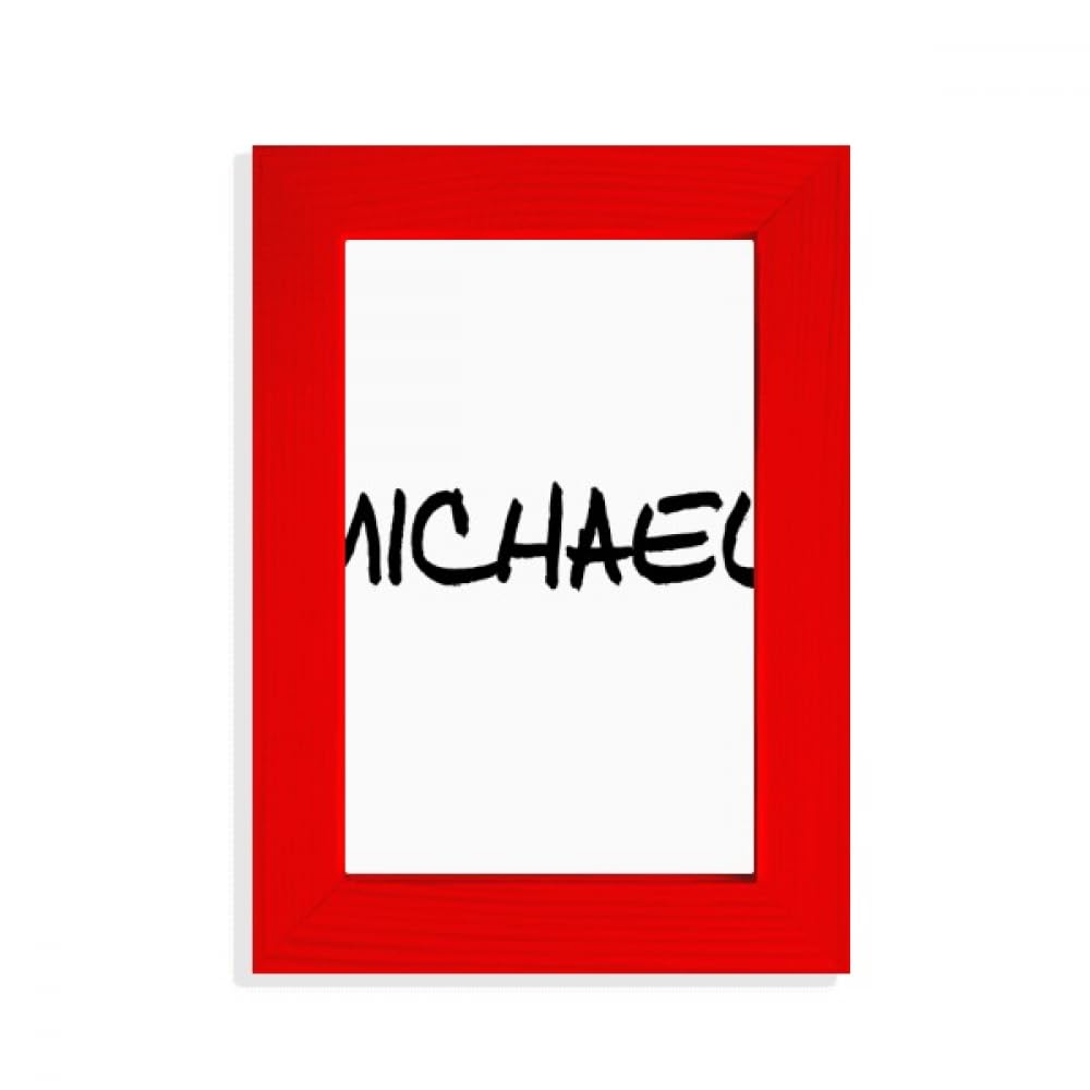 Cadre photo avec nom anglais Michael Rouge : décoration murale personnalisée