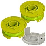 YIEHRNS AC80RL3 ストリングトリマー スプールライン 0.08インチ 11フィート AC14HCAカバーキャップ付き 18v 24v 40v トリマー リョービ P2000 P2002 P2003 RY24200 RY24021 ウィードワッカーストリング(2スプール、1 キャップ)