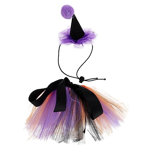 Disfraz Halloween para mascotas con sombrero y falda