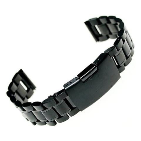 RECHERE Black Stainless Steel Watch Band Cover