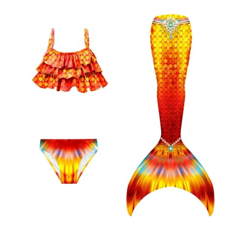 DNFUN 3 PCS Girls Swimsuit Bathing Suits Bikini with Cover Up Birthday Gift for Girls